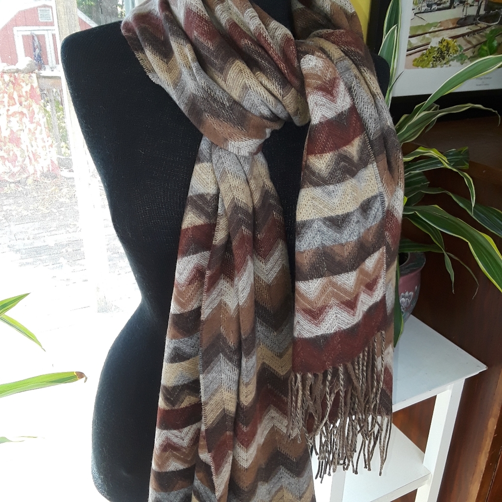 Cashmink Brown Zigzag Wrap